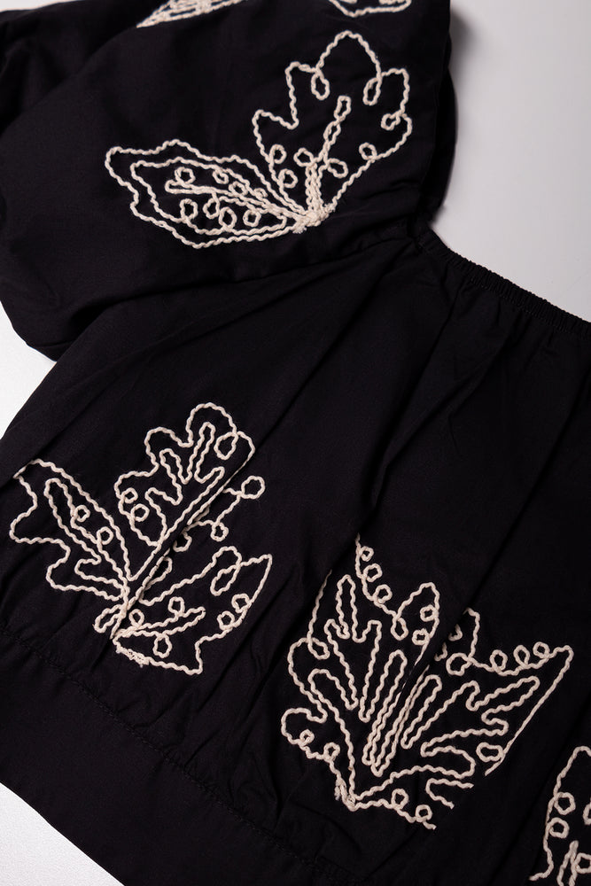 Puff Sleeve Top Black (1)