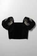 Puff Sleeve Top Black (2)