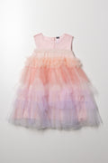 Tiered Mesh Dress Pink