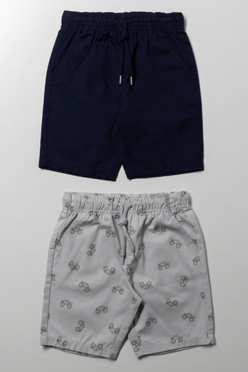 2 Pack Truck Shorts Navy And Grey