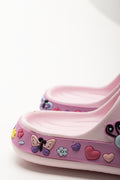 Butterfly Print Pool Slides Lilac (3)