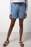 PaperBag Shorts with Belt Blue (1)