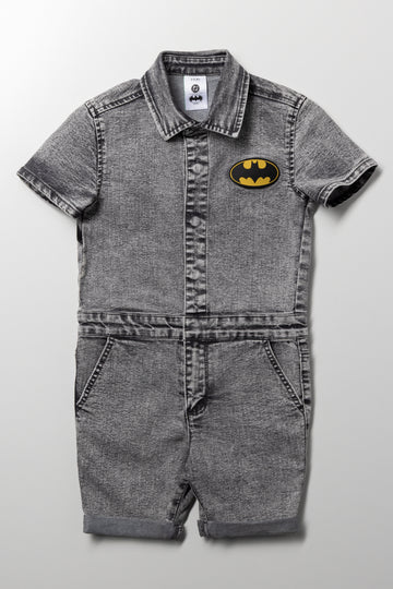 Batman Denim Boiler Suit Charcoal