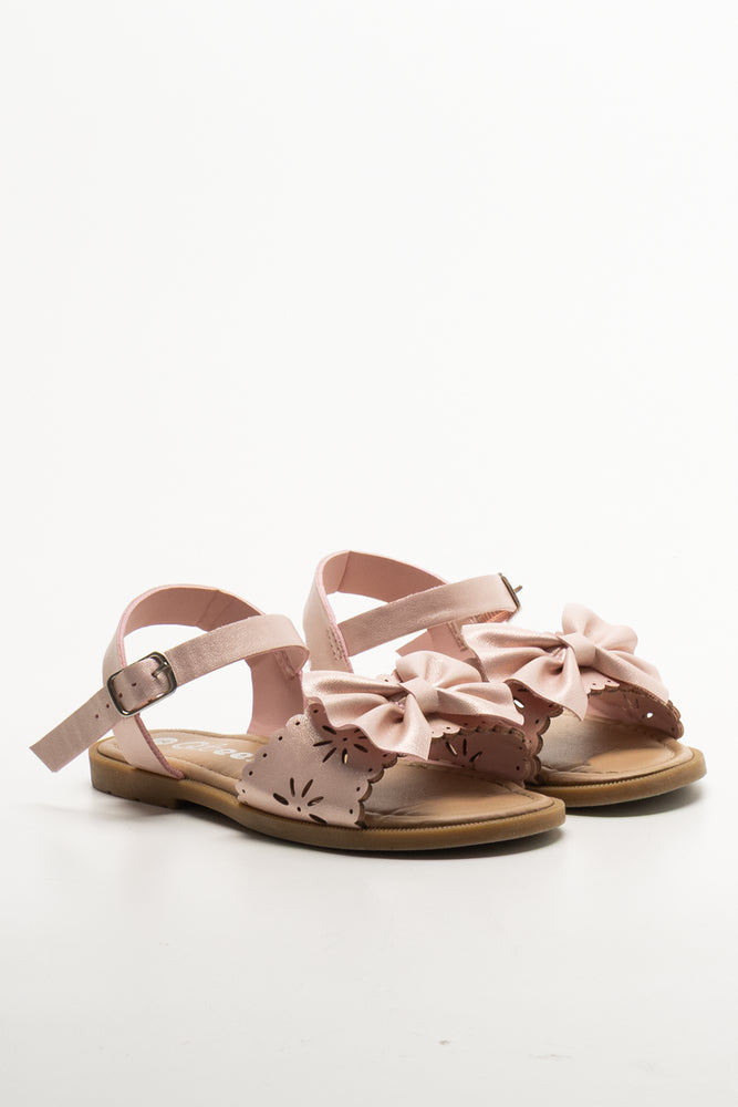 Bow Trim Sandals Pink