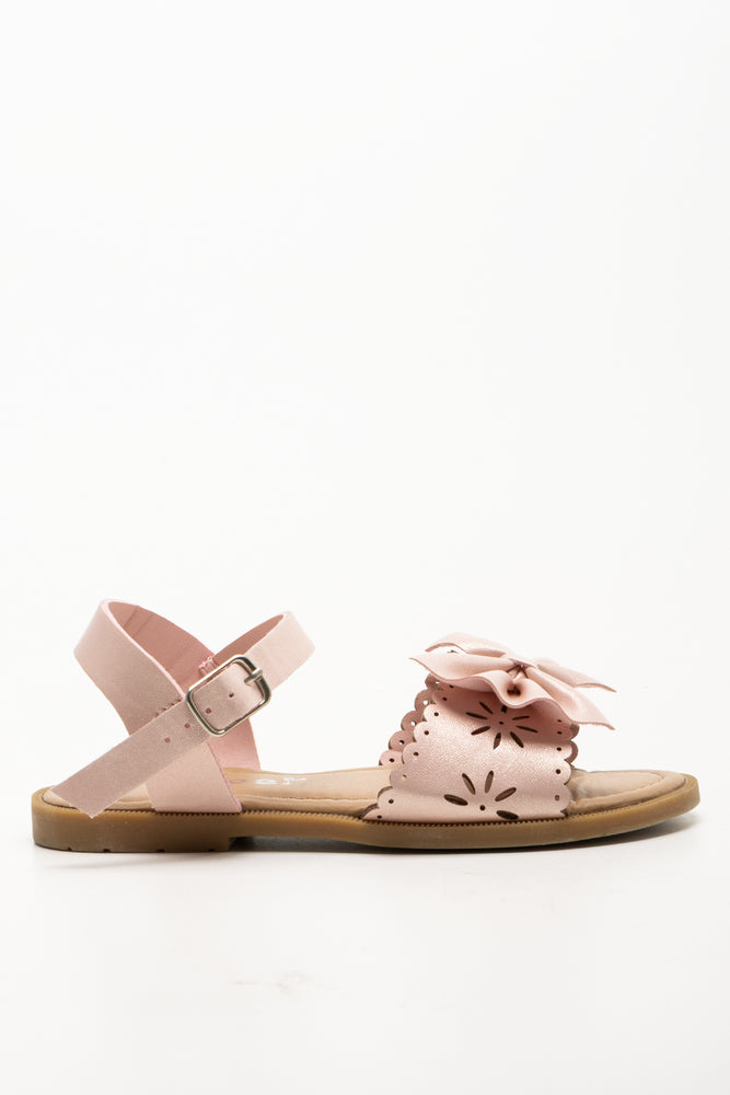 Bow Trim Sandals Pink
