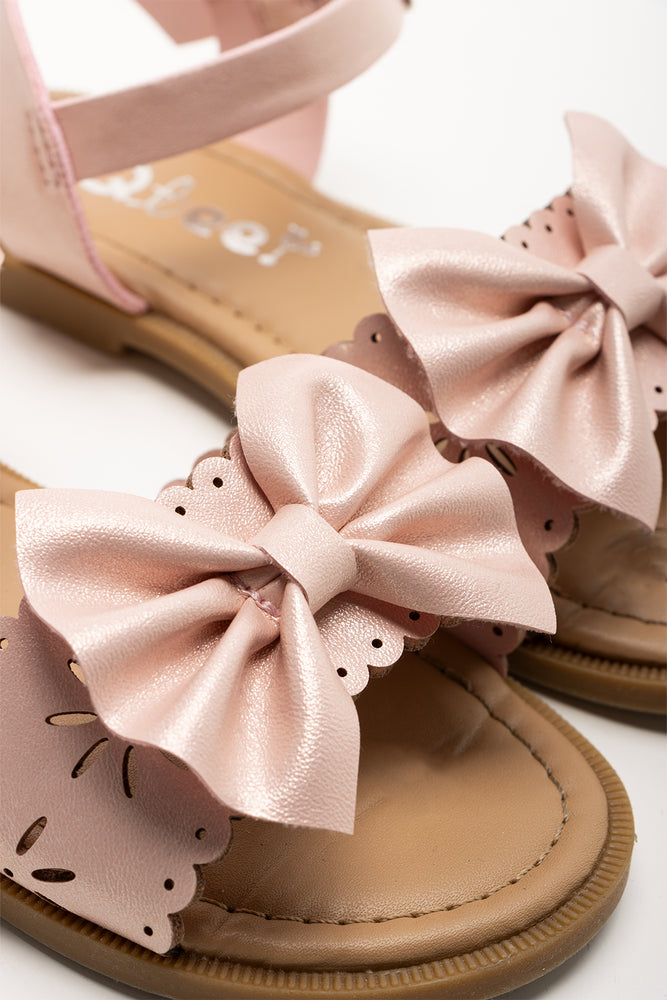 Bow Trim Sandals Pink (2)