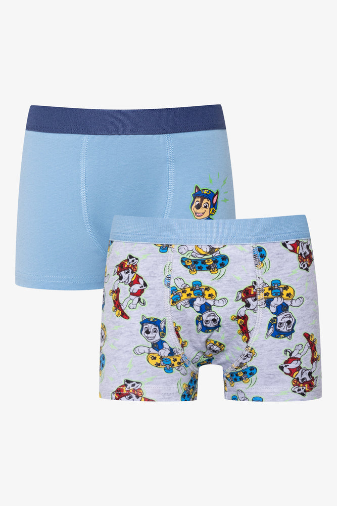 Paw Patrol 2 Pack Knit Boxers Blue And Grey