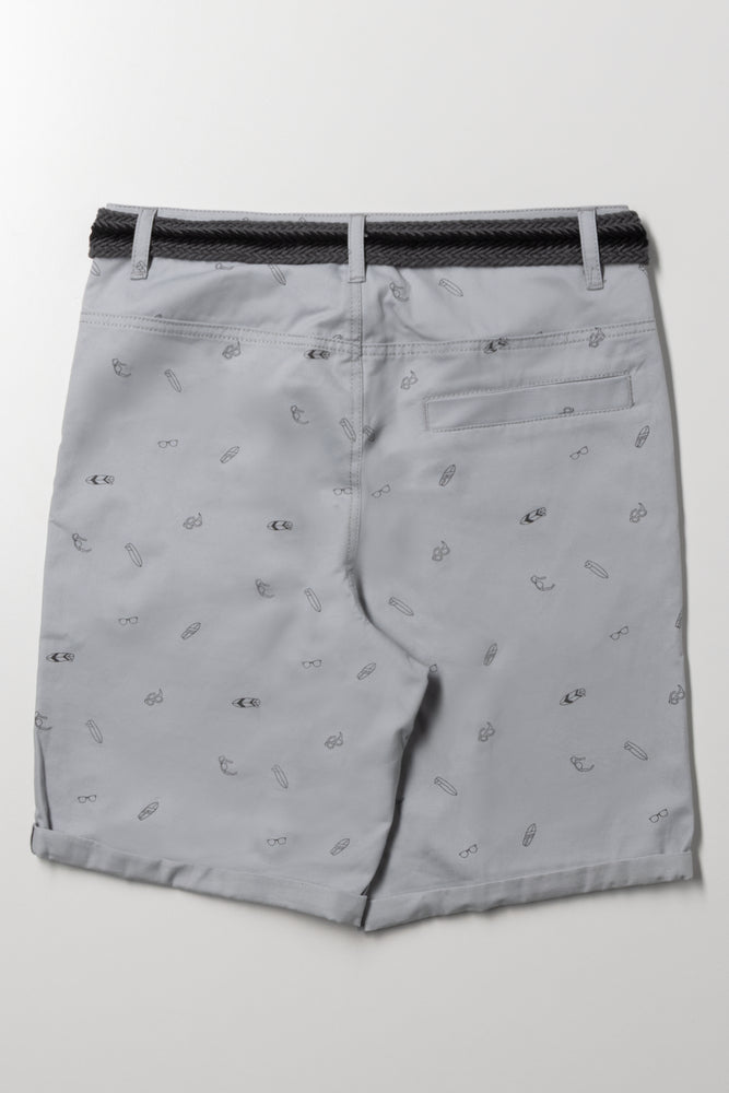 Belted Chino Shorts Grey (2)