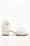 Diamante Block Heels White (1)