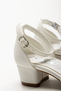 Diamante Block Heels White (3)