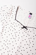 Rib Skater Polka Dot Dress Cream And Black (1)