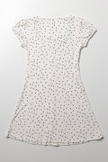 Rib Skater Polka Dot Dress Cream And Black (2)