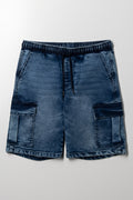 Cargo Denim Shorts Blue