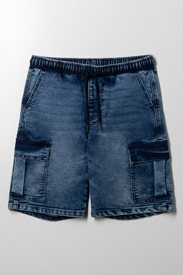 Cargo Denim Shorts Blue