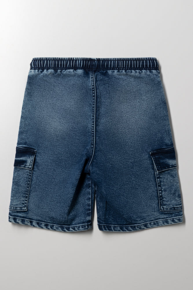 Cargo Denim Shorts Blue (2)
