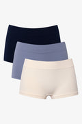 3 Pack Seamfree Boyleg Panties Navy, Blue And Natural (1)