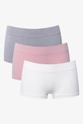 3 Pack Seamfree Boyleg Panties Grey, Pink And White