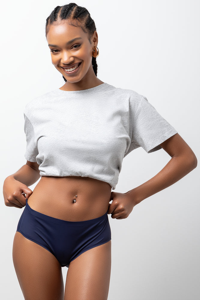 2 Pack Bonded Boyleg Panties Blue