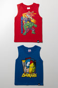 Avengers 2 Pack Sleeveless Vests Blue And Red