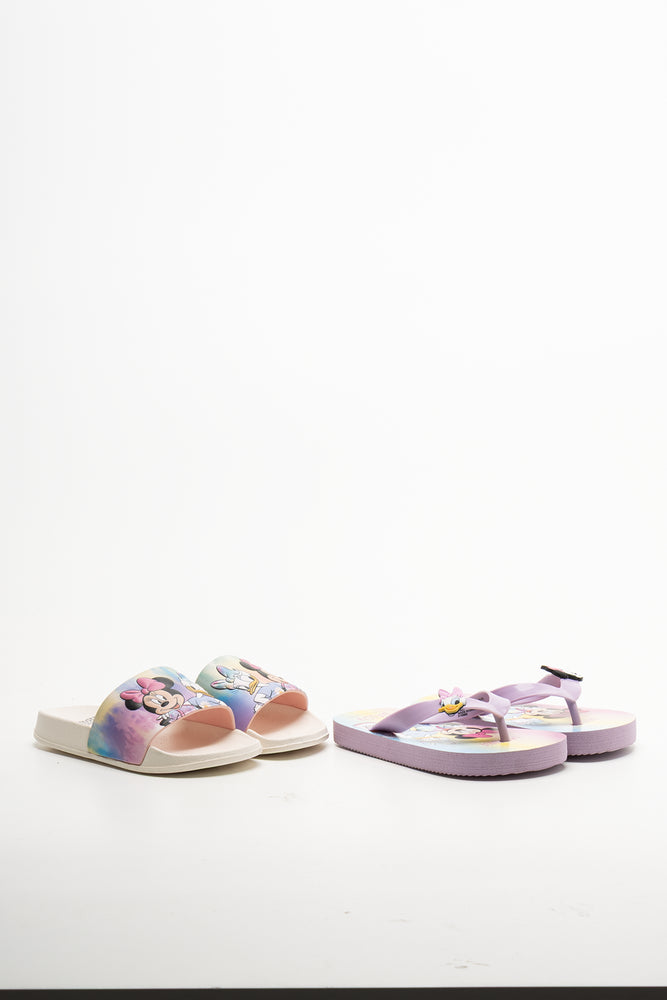 Minnie Mouse 2 Pack Sandals Cream And Purple