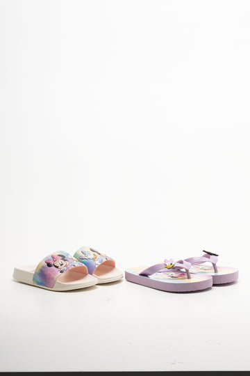 Minnie Mouse 2 Pack Sandals Cream And Purple