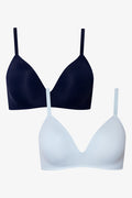 2 Pack Padded Wire Free Bra Navy And Blue (1)