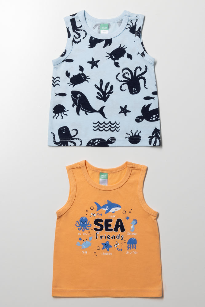 2 Pack Vests Blue And Orange