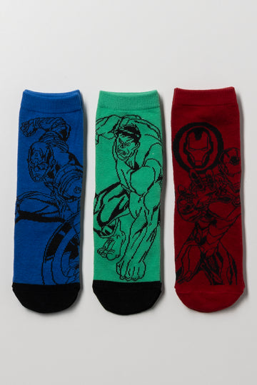 Avengers 3 Pack Socks Blue