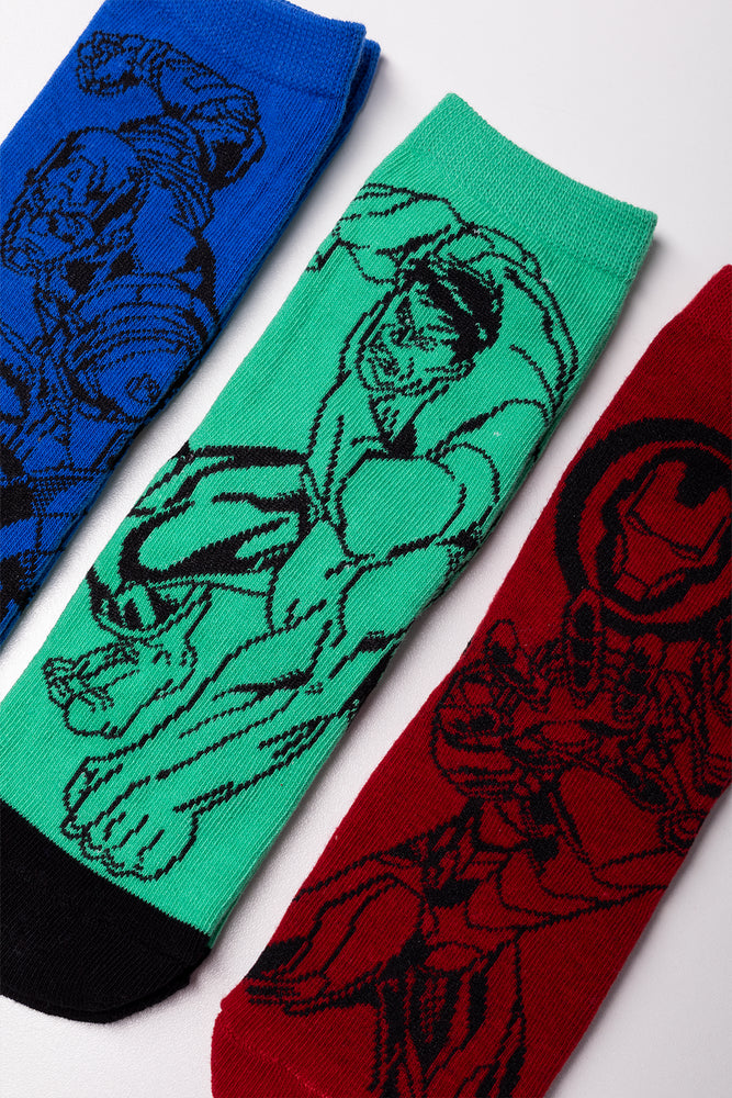 Avengers 3 Pack Socks Blue