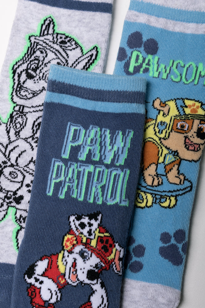 Paw Patrol 3 Pack Socks Blue