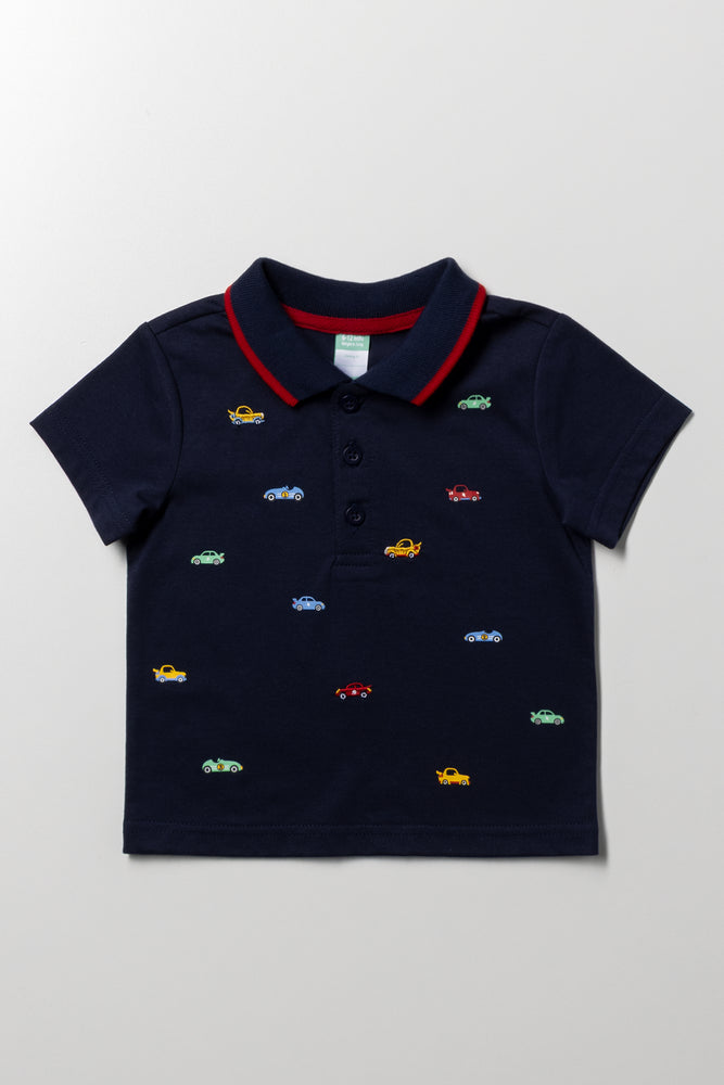 Embroidered Cars Golfer Navy