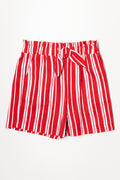 Linen Woven Shorts Red