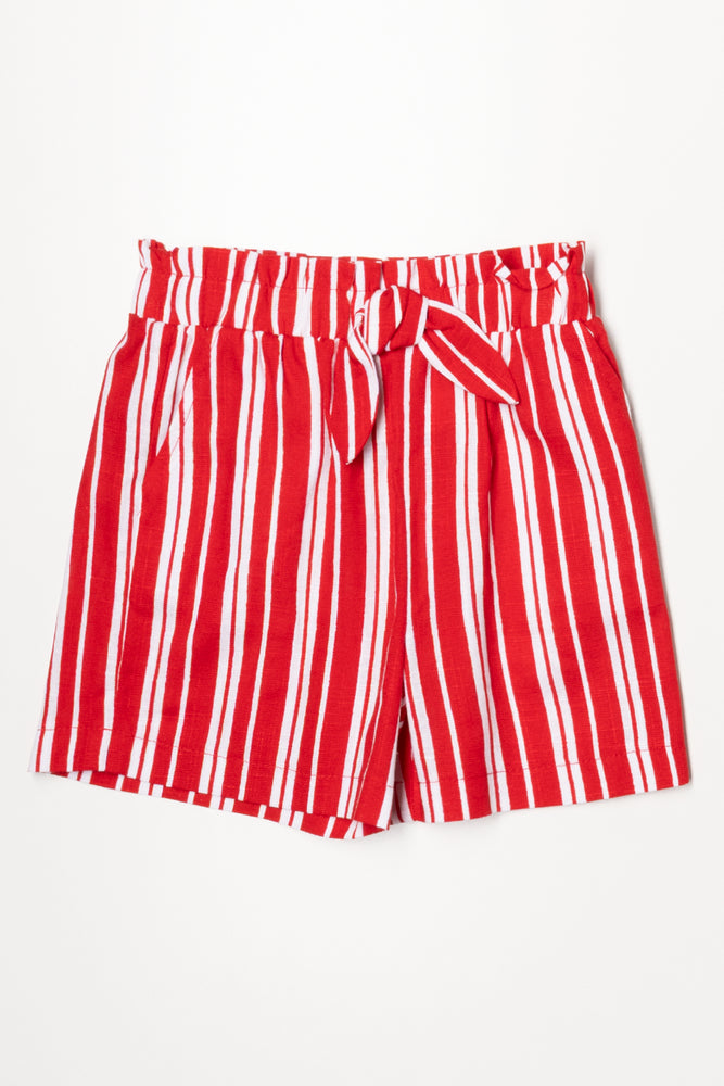 Linen Blend Woven Shorts Red | Bottoms & Jeans | Ackermans