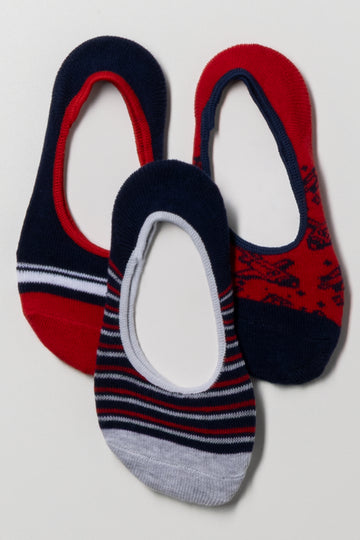 3 Pack Secret Socks Red, Navy And Black