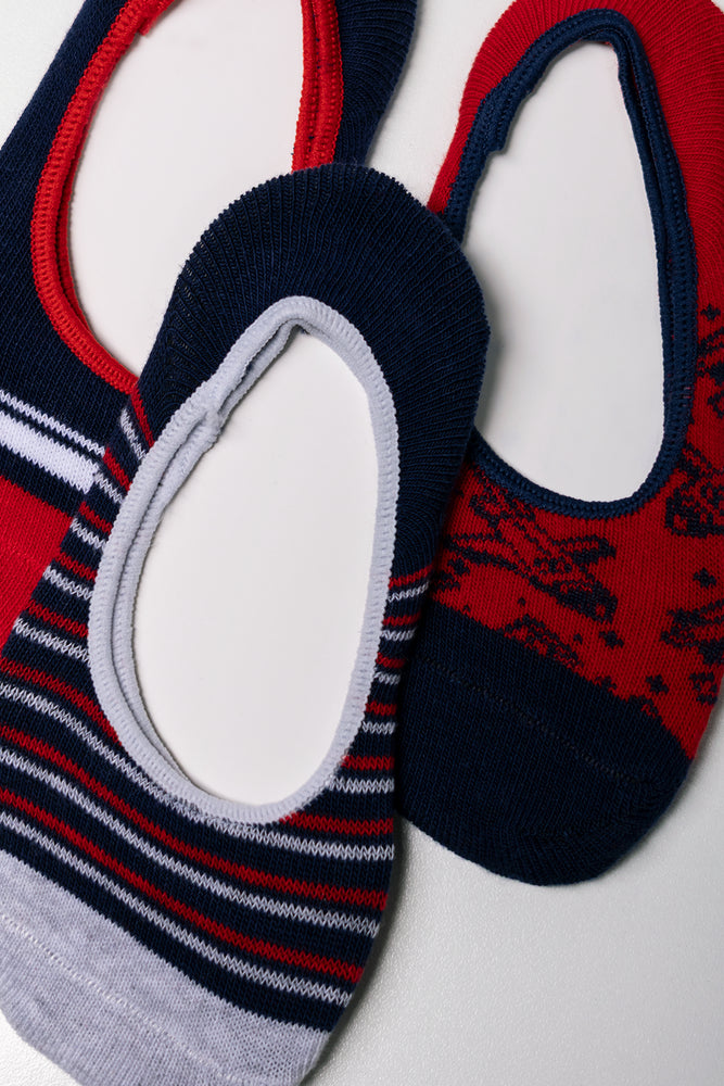 3 Pack Secret Socks Red, Navy And Black