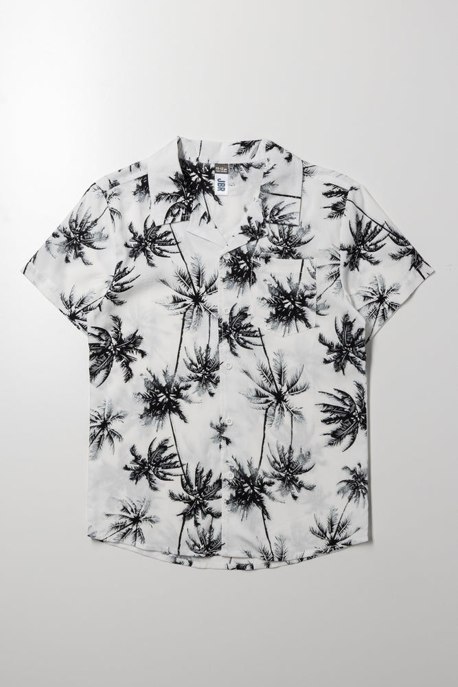 Floral Short Sleeve Shirt Black