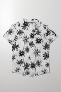 Floral Short Sleeve Shirt Black