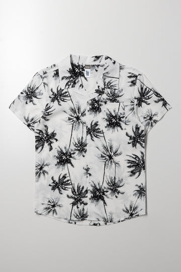 Floral Short Sleeve Shirt Black