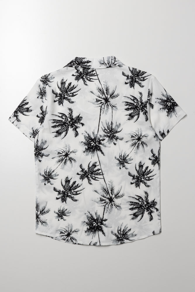 Floral Short Sleeve Shirt Black (2)