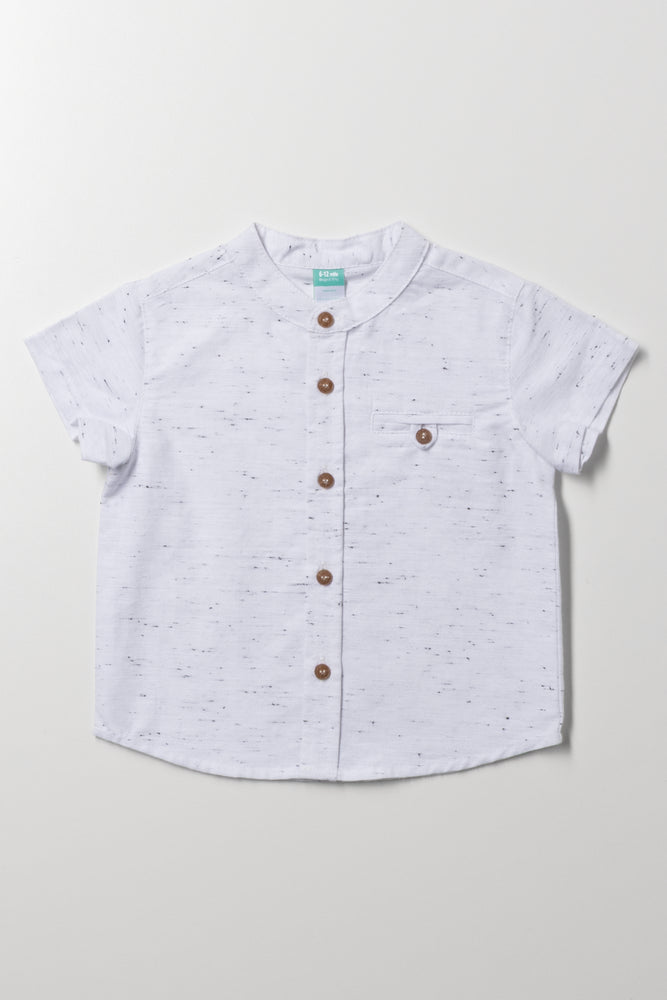 Mandarin Collar Shirt White