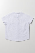 Mandarin Collar Shirt White (2)