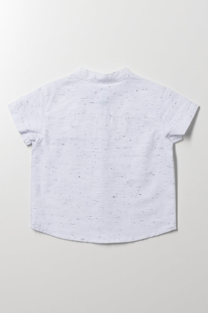 Mandarin Collar Shirt White (2)