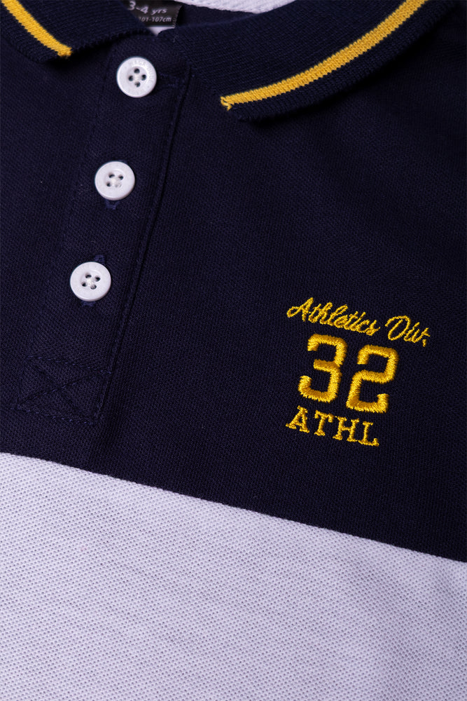 Colourblock Golfer Navy And Yellow