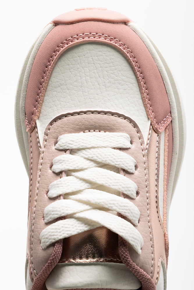 Metallic Trim Trainers Pink (4)