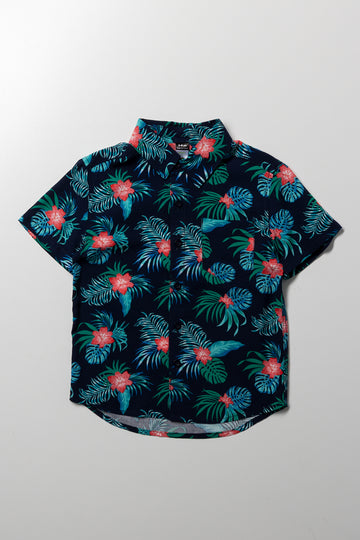 Short Sleeve Shirt Navy And Green