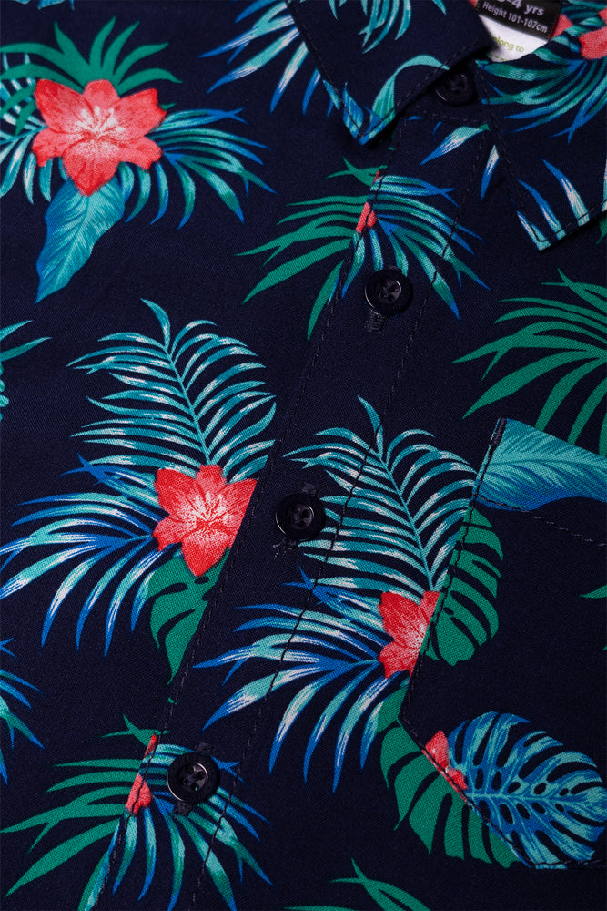 Short Sleeve Shirt Navy And Green