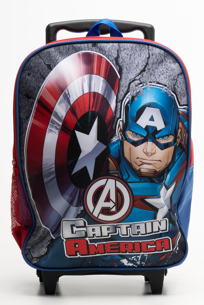 Captain America Trolley Bag Red And Blue