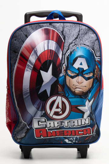 Captain America Trolley Bag Red And Blue