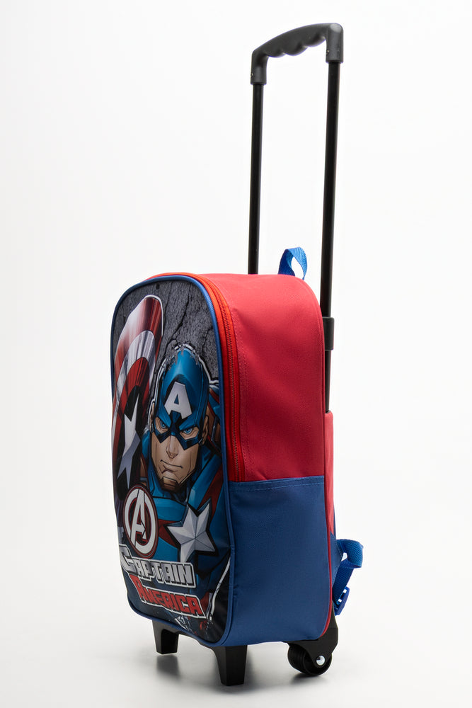 Captain America Trolley Bag Red And Blue