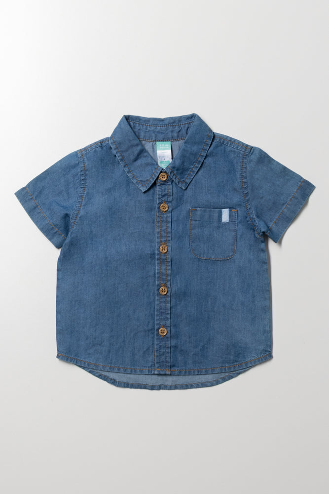 Denim Short Sleeve Shirt Blue